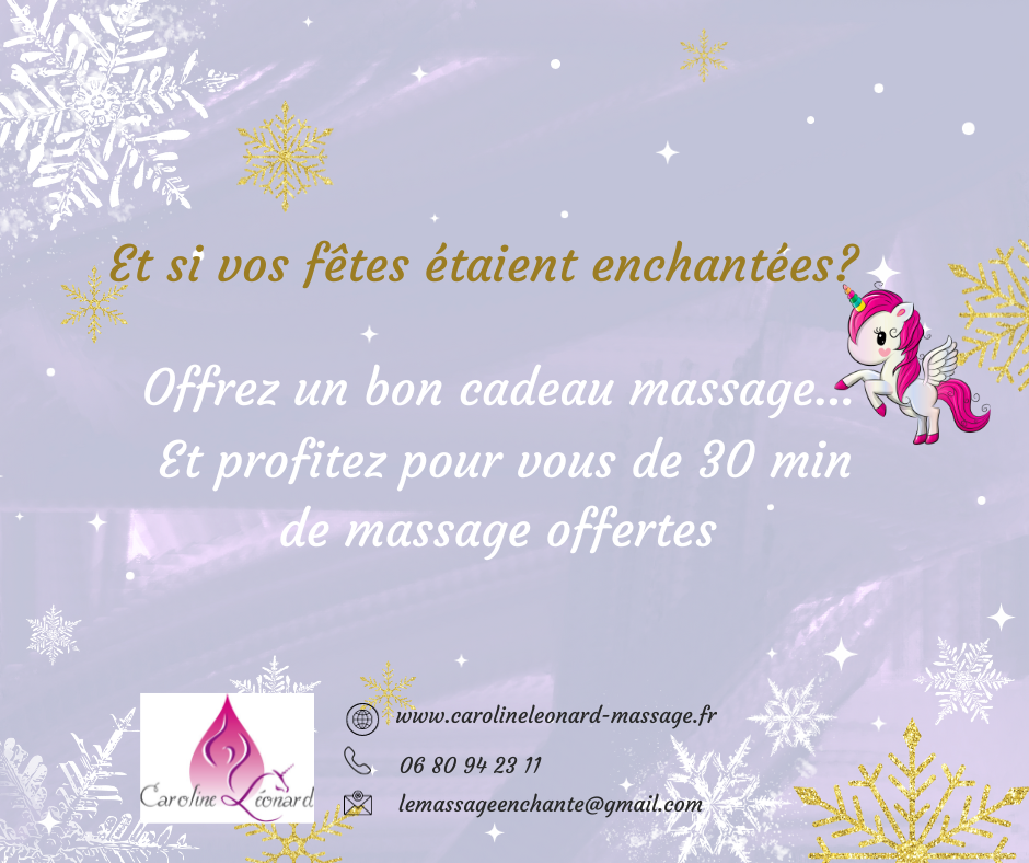 Carte caedau massage Noel - caroline Leonard - Toulouse